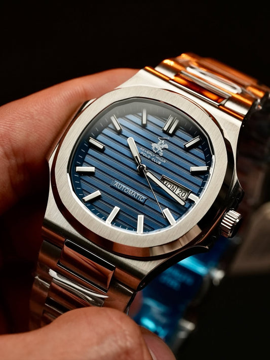 Elite Blue Dial Automatic Steel Watch