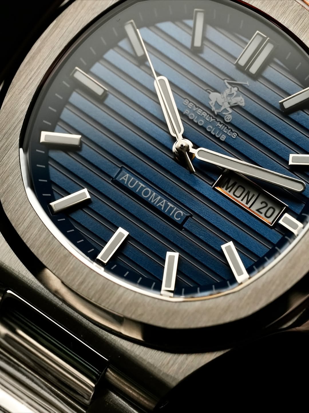 Elite Blue Dial Automatic Steel Watch